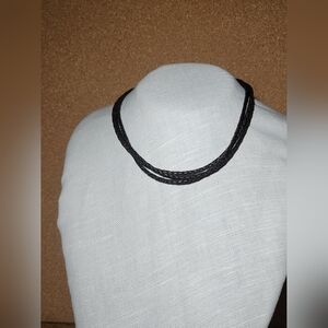 Silpada Dark Brown Braided Leather And Sterling Silver Necklace